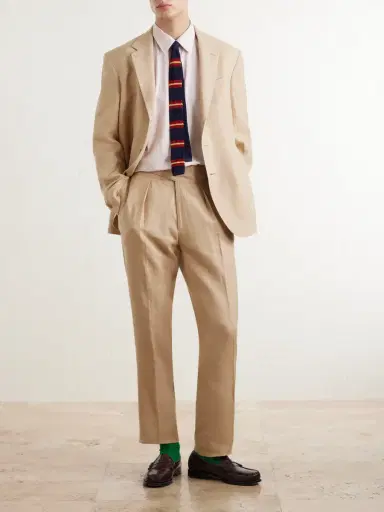 Polo Ralph Lauren Straight-Leg Pleated Linen Suit Trousers - Men | Thumbnail 2 Polo Ralph Lauren Straight-Leg Pleated Linen Suit Trousers - Men | Thumbnail 2