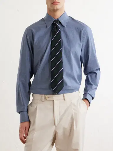 dunhill Cotton-Chambray Shirt - Men | Thumbnail 3 dunhill Cotton-Chambray Shirt - Men | Thumbnail 3