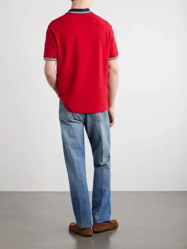 Versace Logo-Embroidered Cotton-Piqué Polo Shirt - Men | Thumbnail 4 Versace Logo-Embroidered Cotton-Piqué Polo Shirt - Men | Thumbnail 4