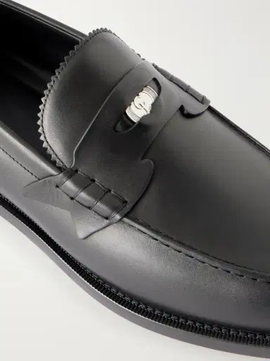 Christian Louboutin The Plato Logo-Embellished Leather Penny Loafers - Men | Thumbnail 5