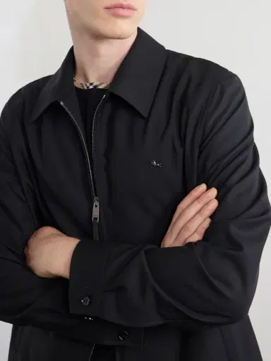Burberry Logo-Embroidered Wool Zip-Up Blouson Jacket - Men | Thumbnail 5