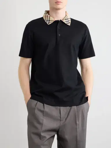 Burberry Checked Cotton-Piqué Polo Shirt - Men | Thumbnail 3 Burberry Checked Cotton-Piqué Polo Shirt - Men | Thumbnail 3