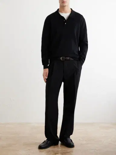 A.P.C. Riou Virgin Wool Polo Shirt - Men | Thumbnail 2 A.P.C. Riou Virgin Wool Polo Shirt - Men | Thumbnail 2