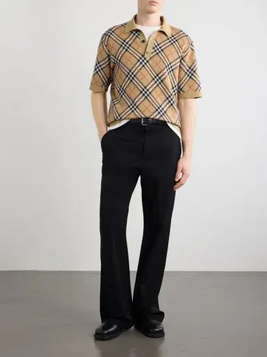 Burberry Checked Cotton-Blend Polo Shirt - Men | Thumbnail 2