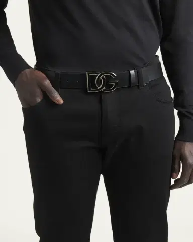 Dolce & Gabbana Men's DG-Logo Leather Buckle Belt | Thumbnail 2 Dolce & Gabbana Men's DG-Logo Leather Buckle Belt | Thumbnail 2