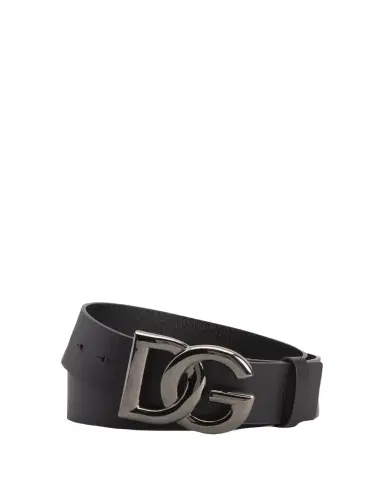 Dolce & Gabbana Men's DG-Logo Leather Buckle Belt | Thumbnail 1 Dolce & Gabbana Men's DG-Logo Leather Buckle Belt | Thumbnail 1