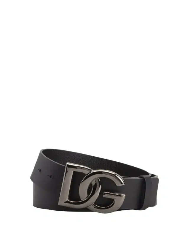 Men's DG-Logo Leather Buckle Belt