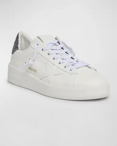 Golden Goose Purestar Leather Glitter Low-Top Sneakers | Thumbnail 3
