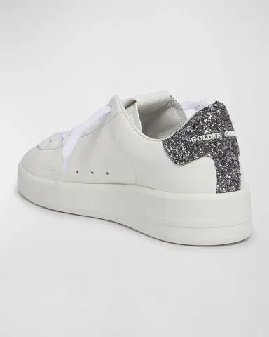 Golden Goose Purestar Leather Glitter Low-Top Sneakers | Thumbnail 4