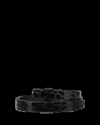 Christian Louboutin CL Logo Belt 25MM in Alligator Embossed Leather | Thumbnail 2