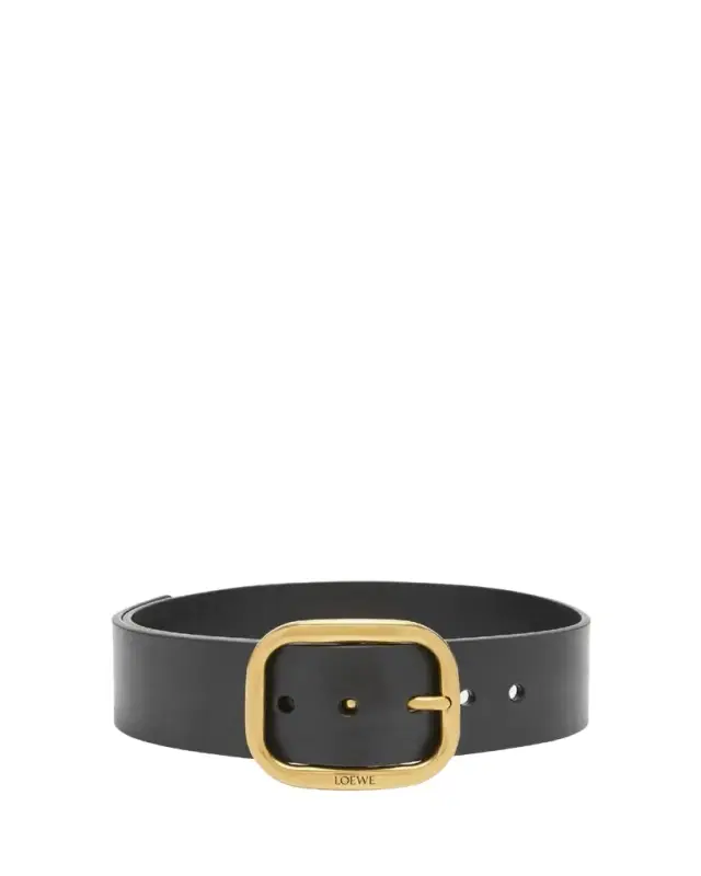 LOEWE Curved Buckle Leather Belt