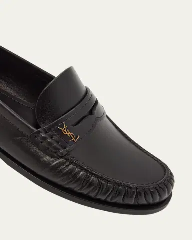 Saint Laurent Leather YSL Classic Penny Loafers | Thumbnail 5