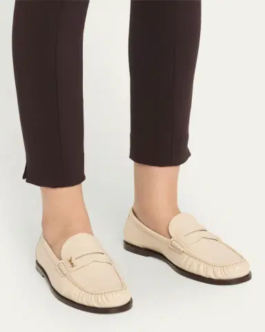 Saint Laurent Leather YSL Classic Penny Loafers | Thumbnail 6