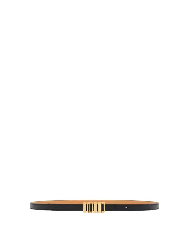 Loewe Graphic Buckle Leather Skinny Belt