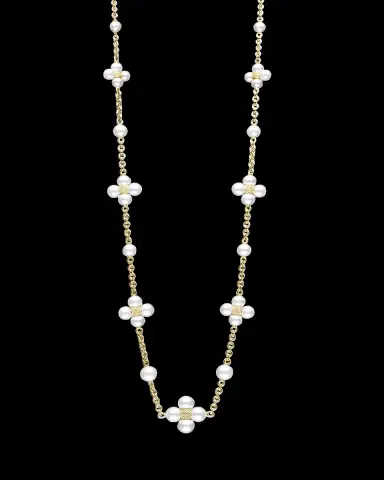 Paul Morelli 18K Yellow Gold Sequence Pearl Necklace, 18"L | Thumbnail 2 Paul Morelli 18K Yellow Gold Sequence Pearl Necklace, 18"L | Thumbnail 2