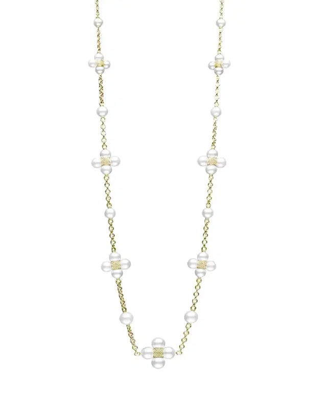 Paul Morelli 18K Yellow Gold Sequence Pearl Necklace, 18"L