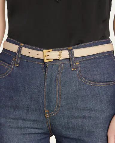 Saint Laurent YSL Monogram Leather Belt | Thumbnail 2