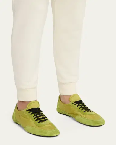 Prada Men's Collapse Nylon and Suede Low-Top Sneakers | Thumbnail 13