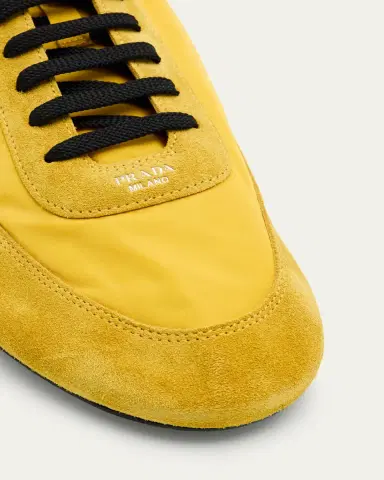 Prada Men's Collapse Nylon and Suede Low-Top Sneakers | Thumbnail 4