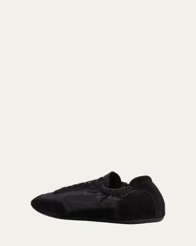 Prada Men's Collapse Nylon and Suede Low-Top Sneakers | Thumbnail 7