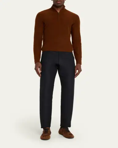 Prada Men's Collapse Nylon and Suede Low-Top Sneakers | Thumbnail 10