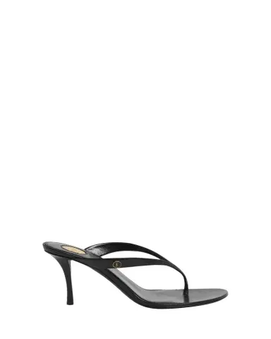 Saint Laurent 75mm Sue Leather Thong Mules | Thumbnail 1 Saint Laurent 75mm Sue Leather Thong Mules | Thumbnail 1