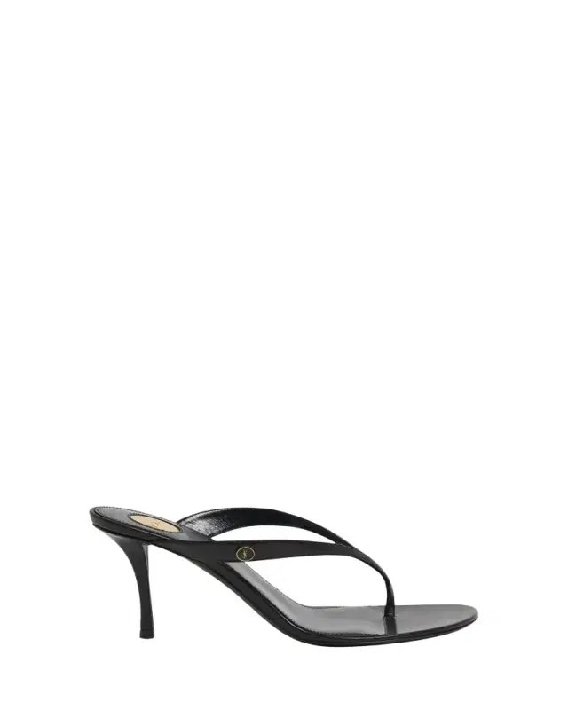 75mm Sue Leather Thong Mules