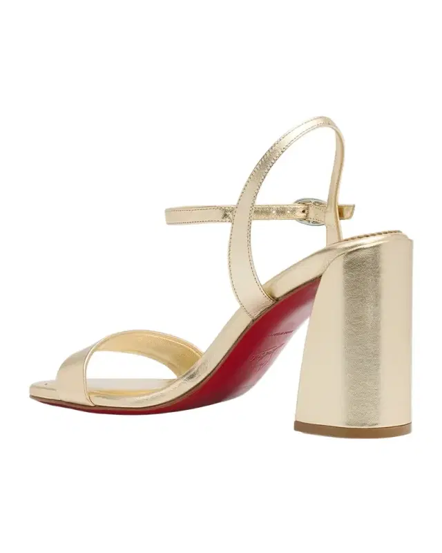 Christian Louboutin 85mm Jane Metallic Leather Ankle-Strap Sandals