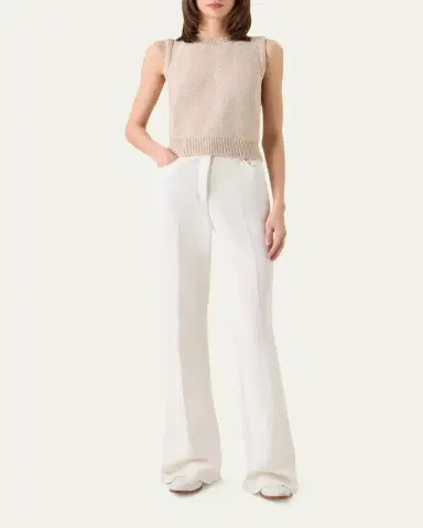 Akris Linen-Cotton Micro Sequin Sleeveless Knit Top | Thumbnail 2 Akris Linen-Cotton Micro Sequin Sleeveless Knit Top | Thumbnail 2
