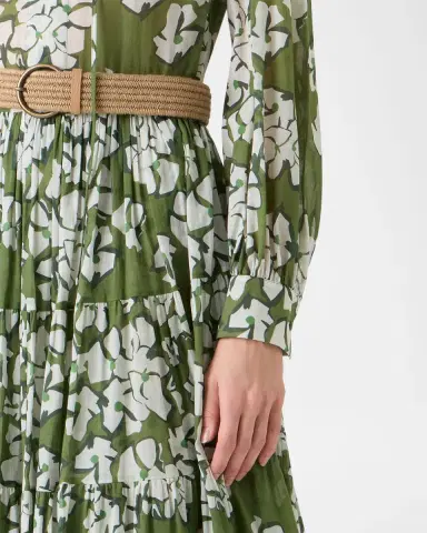 Akris punto Floral Cotton Muslin Tiered Midi Shirtdress | Thumbnail 5 Akris punto Floral Cotton Muslin Tiered Midi Shirtdress | Thumbnail 5