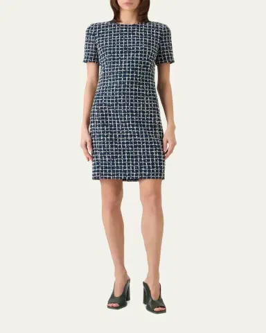 Akris 3D Check Embroidered Sheath Dress | Thumbnail 2 Akris 3D Check Embroidered Sheath Dress | Thumbnail 2