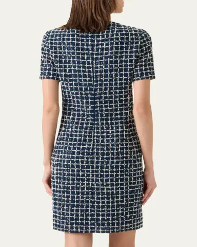 Akris 3D Check Embroidered Sheath Dress | Thumbnail 3 Akris 3D Check Embroidered Sheath Dress | Thumbnail 3