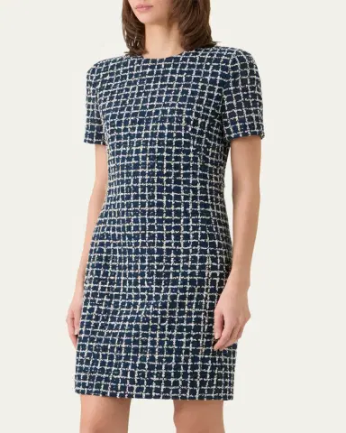 Akris 3D Check Embroidered Sheath Dress | Thumbnail 4 Akris 3D Check Embroidered Sheath Dress | Thumbnail 4