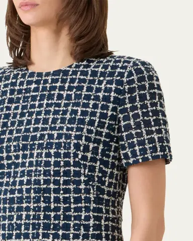 Akris 3D Check Embroidered Sheath Dress | Thumbnail 5 Akris 3D Check Embroidered Sheath Dress | Thumbnail 5