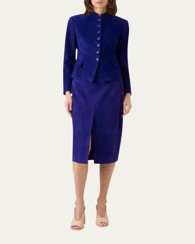 Akris Deva Suede Short Jacket | Thumbnail 2 Akris Deva Suede Short Jacket | Thumbnail 2