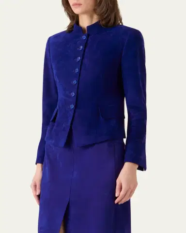 Akris Deva Suede Short Jacket | Thumbnail 4 Akris Deva Suede Short Jacket | Thumbnail 4