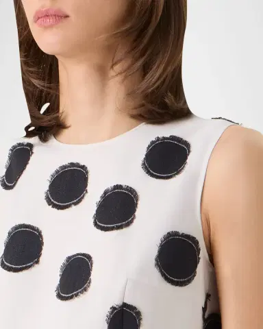 Akris punto Sleeveless Fringed Polka-Dot Jacquard Midi Dress | Thumbnail 5 Akris punto Sleeveless Fringed Polka-Dot Jacquard Midi Dress | Thumbnail 5