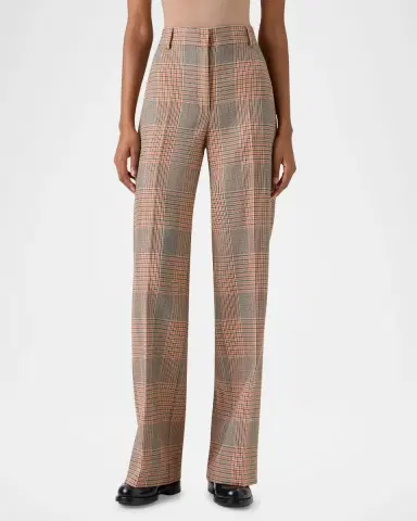 Akris punto Chiaro Glen Check Heavy Wool Twill Pants | Thumbnail 2 Akris punto Chiaro Glen Check Heavy Wool Twill Pants | Thumbnail 2