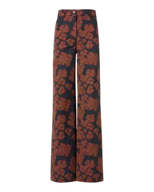 Cooper Ikat Flower Pants in Cotton Canvas