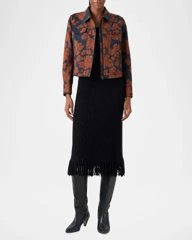 Akris punto Ikat Flower Motorbike Jacket in Cotton Canvas | Thumbnail 2