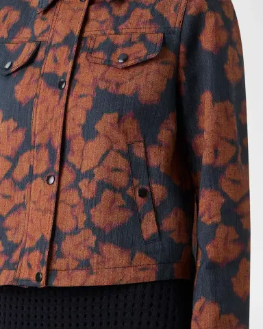 Akris punto Ikat Flower Motorbike Jacket in Cotton Canvas | Thumbnail 5