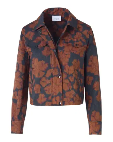 Akris punto Ikat Flower Motorbike Jacket in Cotton Canvas | Thumbnail 1