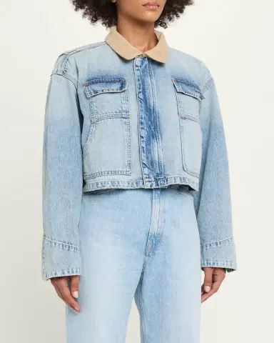 SLVRLAKE Conner Cropped Denim Work Jacket | Thumbnail 4 SLVRLAKE Conner Cropped Denim Work Jacket | Thumbnail 4