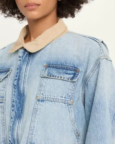 SLVRLAKE Conner Cropped Denim Work Jacket | Thumbnail 5 SLVRLAKE Conner Cropped Denim Work Jacket | Thumbnail 5