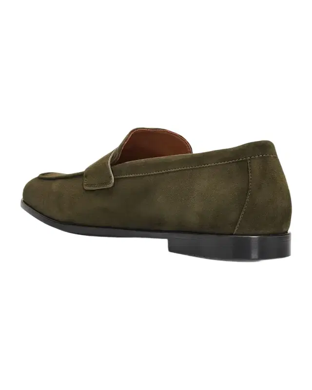 Ferragamo Men 's Suede Micro-Gancio Penny Loafers