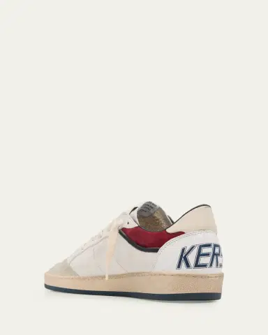 Golden Goose Men's Ballstar Leather and Suede Low-Top Sneakers | Thumbnail 2