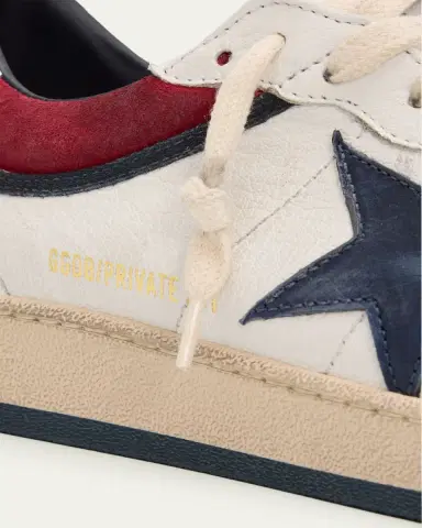 Golden Goose Men's Ballstar Leather and Suede Low-Top Sneakers | Thumbnail 3