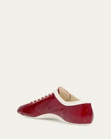 Dries Van Noten Leren Glossy Eel-Effect Leather Slim Sneakers | Thumbnail 4 Dries Van Noten Leren Glossy Eel-Effect Leather Slim Sneakers | Thumbnail 4