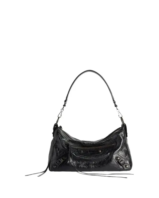 Balenciaga Men's Le City Moto Leather Shoulder Bag
