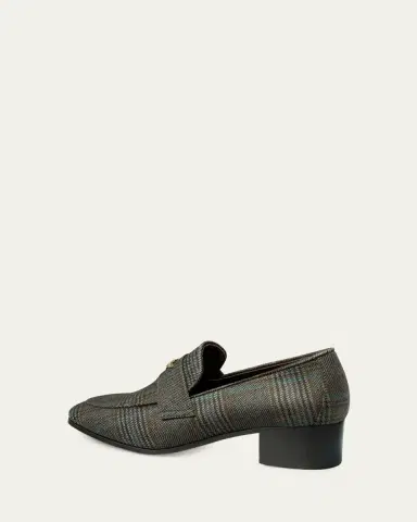 Bougeotte Plaid Wool Block-Heel Loafers | Thumbnail 2 Bougeotte Plaid Wool Block-Heel Loafers | Thumbnail 2
